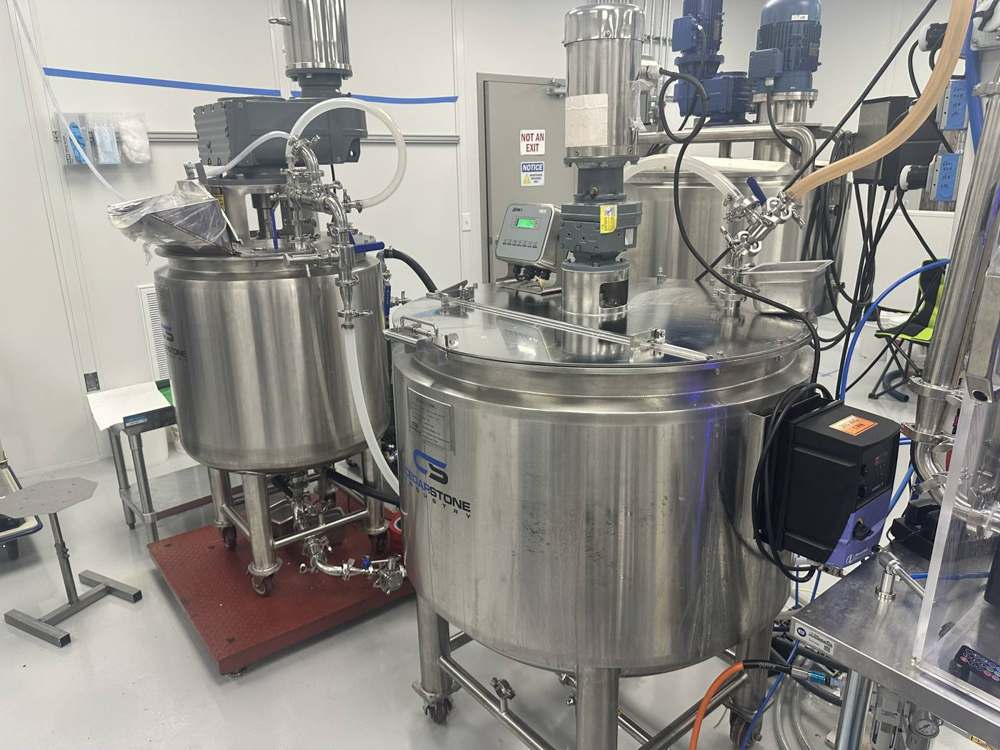 Mixing tanks on the Pensive Beauty production floor